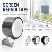 Parche Autoadhesivo de Fibra de Vidrio para Reparación de Mallas de Ventanas, Cinta de Malla Impermeable de 50 mm x 2 m para Puertas y Ventanas
