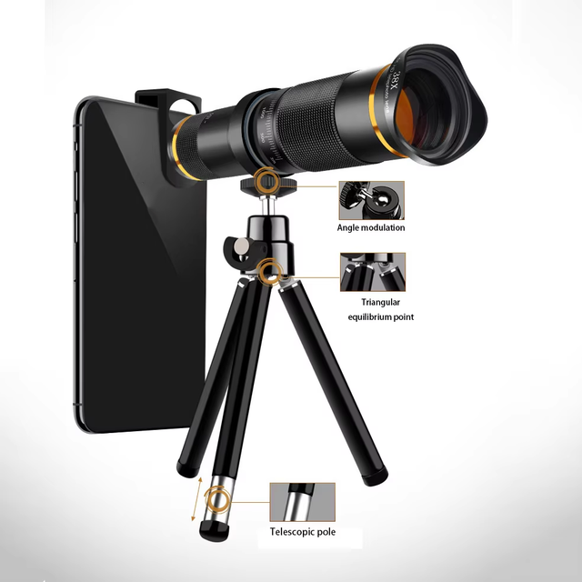 Universal 4K HD 38x Zoom Mobile Phone Telescope Lens Telephoto External Smartphone Camera Lens