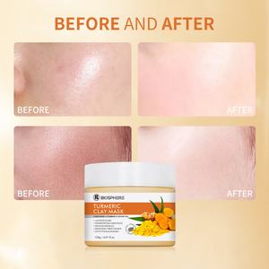 Masque facial en argile hydratant et nourrissant au curcuma, végétalien et naturel, pour le soin de la peau, nettoyage en profondeur, pour marques OEM - Product Image 4