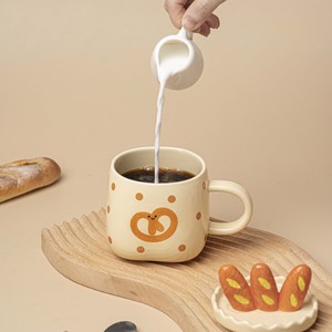 Taza de <span class=keywords><strong>Café</strong></span> de Cerámica con Diseño de Pan, Linda, para Parejas de Estudiantes, Chico y Chica, Regalos de Oficina Modernos, Ecológicos, de Porcelana China - Product Image 2