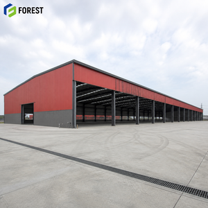 Structure de hangar de stockage en acier galvanisé sur mesure, grande portée, pour entrepôt de distribution de matériaux - Product Image 1