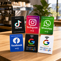 Support de Présentation de Carte de Membre PVC sans Contact avec Puce NFC, Code QR, Fonction Tap & Social Media, Carte WhatsApp Personnalisée pour Hôtels