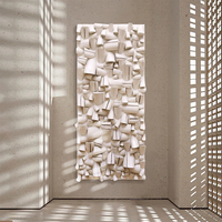 Œuvre d'art murale en bois 3D contemporaine abstraite style Wabi Sabi pour hôtel, nature morte, luxe, entrée, vente en gros personnalisée