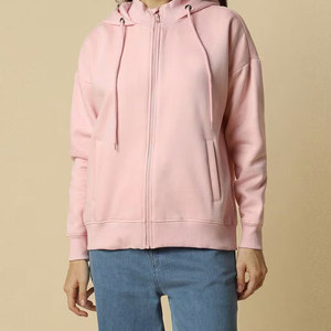 Sudadera con capucha de invierno para mujer, personalizada, de alta calidad, con cremallera, de secado rápido, transpirable, con logotipo personalizado en la parte delantera, al por mayor - Product Image 2
