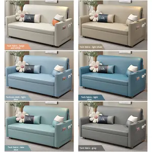 Canapé-lit multifonctionnel moderne en métal pliable minimaliste Design nordique Petit appartement Salon Double canapé à double usage - Product Image 4