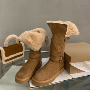 Zapatos de Mujer de Moda, Botas de Nieve de Invierno con Suela Gruesa, Forro de Lana Desmontable, Cálidas y Antideslizantes, Zapatos Planos para Exteriores - Product Image 1
