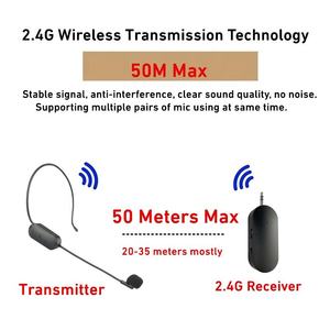 Microphone sans fil de qualité d'approvisionnement d'usine professionnel pour guide touristique <span class=keywords><strong>casque</strong></span> de microphone sans fil pour l'enseignement en direct - Product Image 4