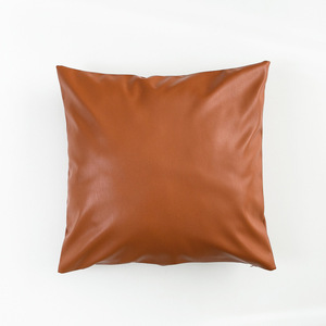 Calfskin Leather Pillowcase Rectangle Solid Color Soft Faux Leather Living Room <b>Sofa</b> Cushion Lumbar <b>Support</b> Nordic Style - Product Image 5