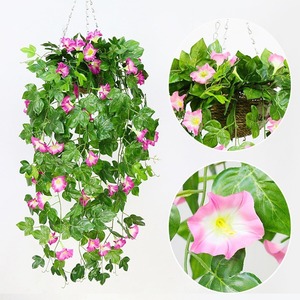 Planta Artificial Colgante de Gloría de la Mañana de 100cm-200cm, Cesta de Flores para Decoración de Bodas, Uso Interior y Exterior - Product Image 2