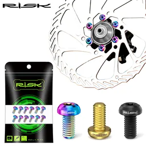 风险12pcs M5 * 10毫米自行车盘式制动器转子梅花螺栓T25 <span class=keywords><strong>MTB</strong></span>自行车钛盘式制动器转子固定螺钉自行车配件 - Product Image 1