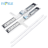 Rail de miroir arc-en-ciel épais à trois sections, placard à traction, pliable et rotatif, corps complet, rail télescopique d'extraction, guide silencieux, 1m