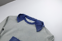 Hoodie Kasual Pria 100% Katun Lembut Polos Street Wear Dengan Cetak Digital Distressed-Pola Solid Grosir Hoodie