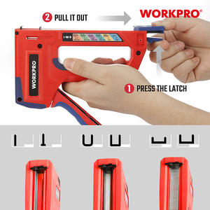 WORKPRO Agrafeuse multifonctionnelle 6-en-1 de qualité industrielle, facile et sûre, avec deux puissances différentes, conception <span class=keywords><strong>ergonomique</strong></span> et poignée en caoutchouc - Product Image 5