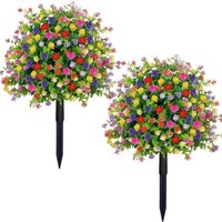 Bouquet d'eucalyptus artificiel transfrontalier en fleurs de thé, fait main, en plastique, plantes vertes à insérer dans le sol, style pastoral, pour mariage