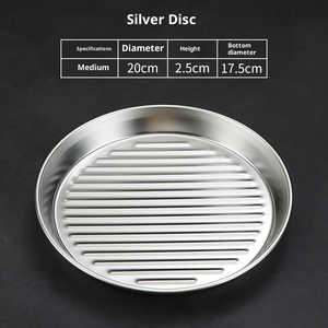 Assiettes rondes dorées en <span class=keywords><strong>acier</strong></span> inoxydable pour frites, desserts, steaks, avec 2 poignées, contrôle de l'huile, outils de cuisine DIY pour barbecue - Product Image 6