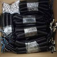 Cable de Extensión de Alimentación CC con Conector de Sensor Impermeable de 8 Pines M8 M12 M16 a Cable Espiralado con Extremo Desnudo