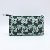 Tas Kosmetik Kanvas Tahan Lama Warna Hijau Hitam, Tas Makeup Resleting, Dompet Wanita, Tas Tangan Lipat, Grosir untuk Wanita