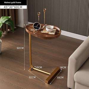 <span class=keywords><strong>Table</strong></span> <span class=keywords><strong>console</strong></span> moderne ronde en bois et fer, durable et facile à nettoyer, pour salon et couloir, style panneau, idéale pour appartement - Product Image 2