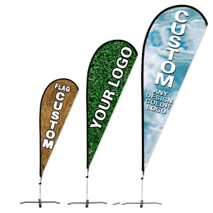 Drapeau promotionnel en forme de goutte d'eau en gros, impression sérigraphique personnalisée, <span class=keywords><strong>bannière</strong></span> en polyester tricoté avec mât en fibre de verre et alliage d'aluminium - Product Image 2