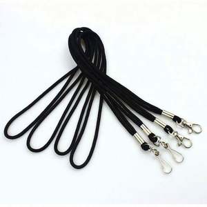 Wholesale Fashion Round Cord <b>Blank</b> Neck Strap Black Nylon Rope Lanyards Custom - Product Image 4