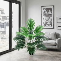 Feuille verte Palmier artificiel décoratif d'intérieur en plastique Décoration de chambre d'hôtel Plantes vertes uniques et élégantes