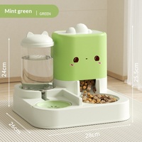 Distributeur automatique d'eau et de nourriture pour animaux de compagnie 2 en 1, écologique, portable, grande capacité, avec bouteille en plastique de 4 L, design adorable