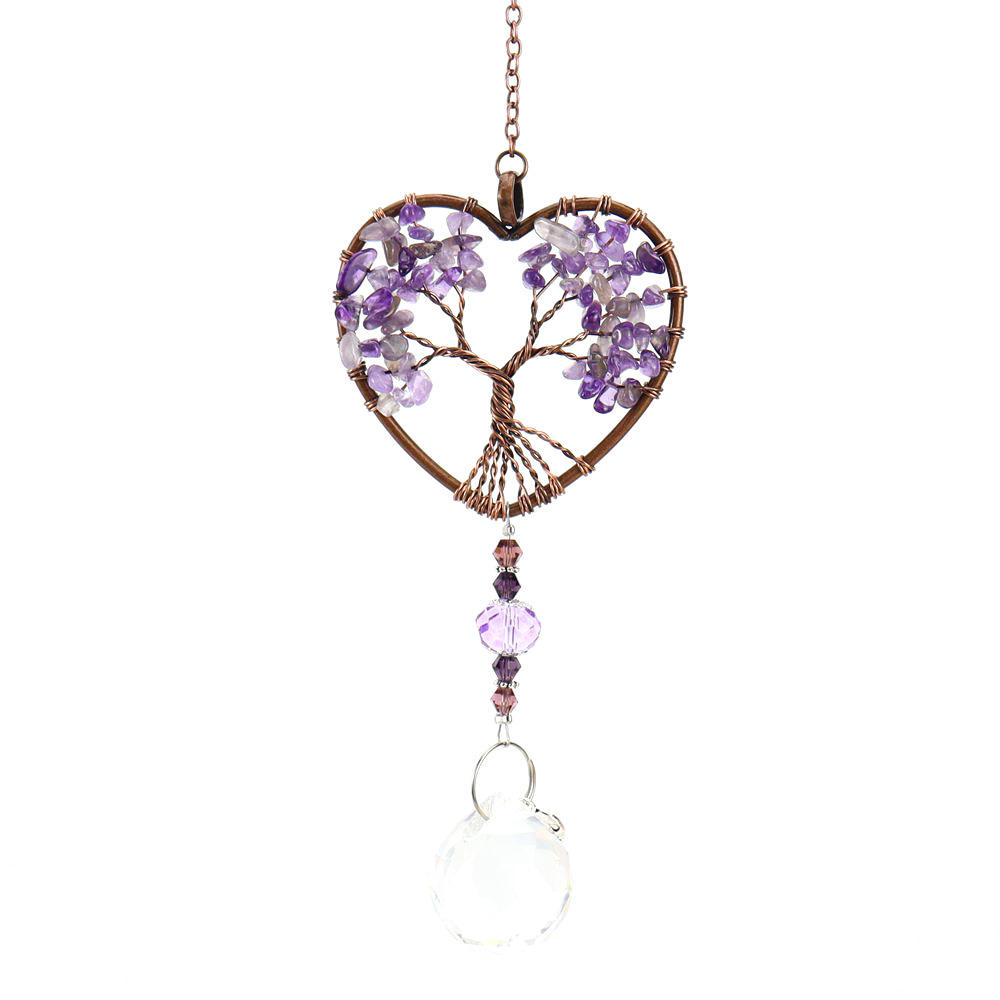 Amethyst peach heart