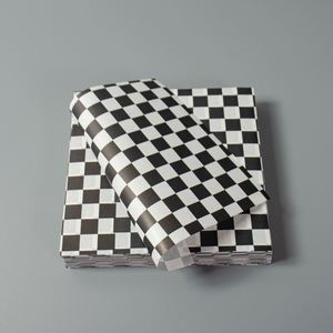 <b>Biodegradable</b> PE Coated <b>Paper</b> Offset Printing Custom Logo Black Check Deli Sandwich Wrap Cookware - Product Image 5