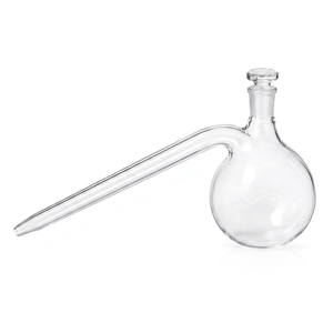Fiole à col long en verre borosilicaté Samco Lab 1000 ml avec bouchon en verre rodé et tube - Product Image 1
