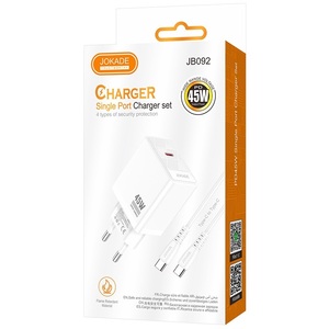 Chargeur rapide JOKADE 45W avec câble USB Type C blanc de 1 m - Product Image 2