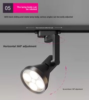 Spot LED sur rail à angle réglable, boîtier en aluminium, culot E27, éclairage commercial pour magasin de vêtements