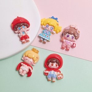 100 Piezas de Lindas Mini Muñecas de Resina, Accesorios 3D ODM, Suministros de Decoración, Dijes de Resina de Princesa de Dibujos Animados Kawaii para Manualidades - Product Image 5