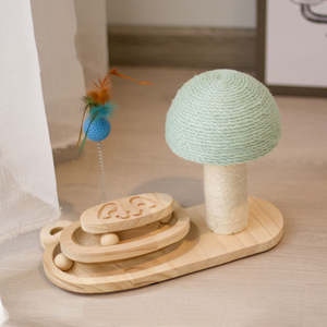 Nouvelle Conception Tour de jeu pour chat en bois et sisal, écologique, interactive, couleur naturelle, avec griffoir - Product Image 5