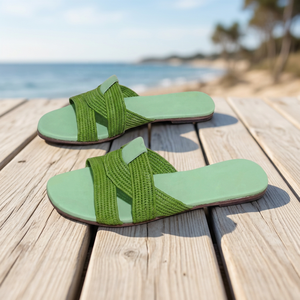 Natural Beauty Raffia Slippers - Product Image 1