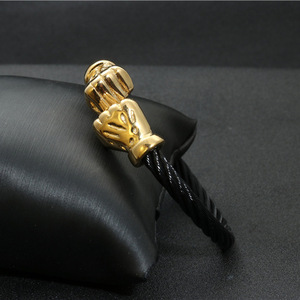Lovers Fist Shape <b>Wire</b> Bracelet <b>Titanium</b> Steel Zinc Alloy Round Gift Jewelry Summer 2021 - Product Image 3