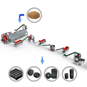 Línea Completa de Producción de Briquetas de Carbón de Cáscara de Palma, Horno de Carbonización Continua, Motor de Carbón para Narguile de Acero Inoxidable - Product Image 4