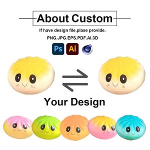 Smile Face Bun Dumpling PU Foam Squishy <b>Ball</b> Glitter Mystery Box Fidget Sensory Anti-Stress Toy for Kids & Adults Party Favors - Product Image 5