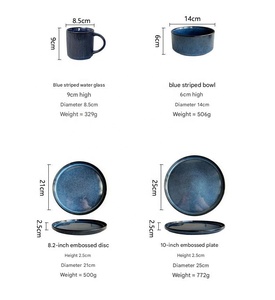 Juego de Vajilla de Cerámica para 4 Personas, 12 Piezas, Platos y Tazones con Esmalte Reactivo, Aptos para Microondas/Lavavajillas, Sostenibles, Modernos y de Lujo - Product Image 6