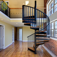 Escalier en colimaçon décoratif en métal pour intérieur, design courbé, escalier en spirale en acier grillagé