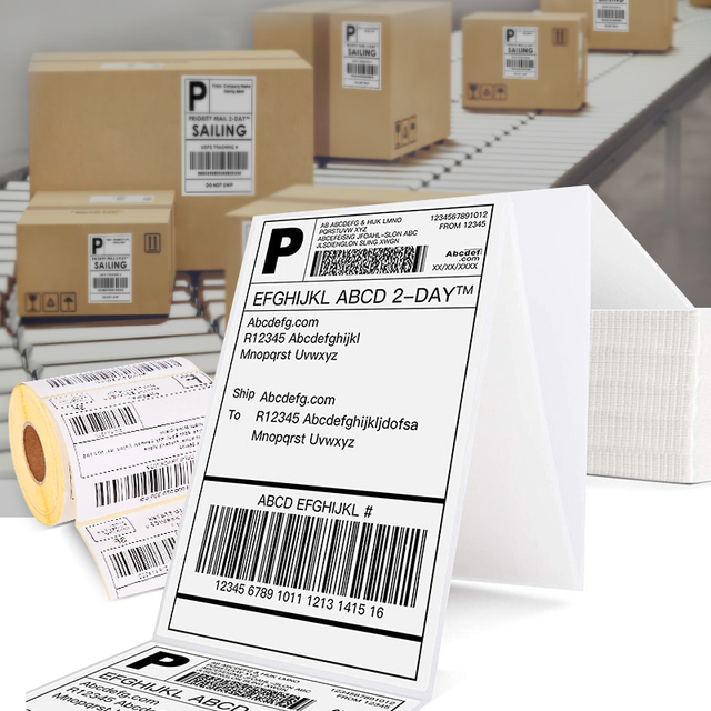 4X6 Shipping Blank 58Mm Sticker Barcode Roll Paper Adhesive Label for Thermal Printer Waybill