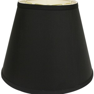 Paralume in Shantung a inclinazione profonda 14 \ "HMS impero nero con interni bianchi eleganti cover e sfumature - Product Image 1