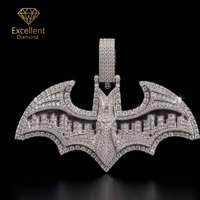 Kedatangan Baru Liontin Kelelawar Moissanite Full Paved Iced Out Custom Hip Hop untuk Pria Tahan Air Hipoalergenik