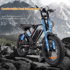 Vélo électrique à double batterie, suspension intégrale, frein hydraulique, pneus larges, longue autonomie, cadre en alliage d'aluminium - Product Image 6