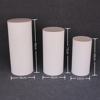 Ensemble de 3/5 supports à fleurs en métal blanc, socle ondulé, socle rond pour gâteau, ensemble de socles pour desserts, décoration de mariage