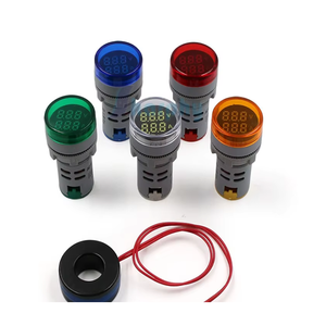 Voltmeter Digital pengukur Amper 22mm, AC50-500V 0-100A voltase LED <span class=keywords><strong>Pilot</strong></span> Light penguji arus Ampermeter <span class=keywords><strong>2</strong></span> in 1 dengan CT - Product Image 6