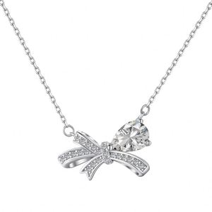 Collar de Plata S925 con Colgante en Forma de Lazo con Circonita Cúbica 5A, Diseño de Moda Dylam, Regalos para el Día de San Valentín 2024 - Product Image 1