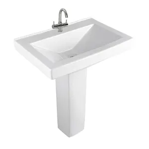 Lavabo de Lavabo en porcelaine sur pied, salle de bains, cuisine, usage domestique, produits hygiéniques en céramique, Lavabo sur pied, support d'évier, usine indienne