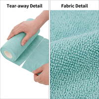 Rollo de Paño de Limpieza de Microfibra de Secado Rápido, Reutilizable, 180 g/m², en Envoltura de Plástico, para Lavado de Autos, Cocina y Uso Doméstico