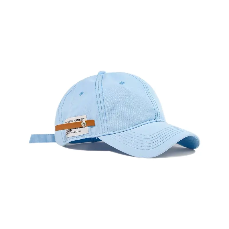 Moda retro inglés pequeña etiqueta de cuero sombreros de béisbol hombres casual sombreros de ala curva gorra de béisbol mujeres suave Top sol gorras deportivas