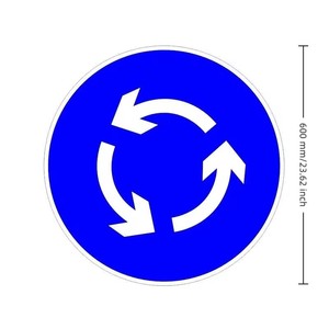 ชุดป้ายจราจรอะลูมิเนียมสะท้อนแสง, ป้ายหยุด/ทางมีคนข้ามถนน/งานก่อสร้างข้างหน้า/ป้ายเตือนความปลอดภัยบนถนนแบบวงกลม - Product Image 2